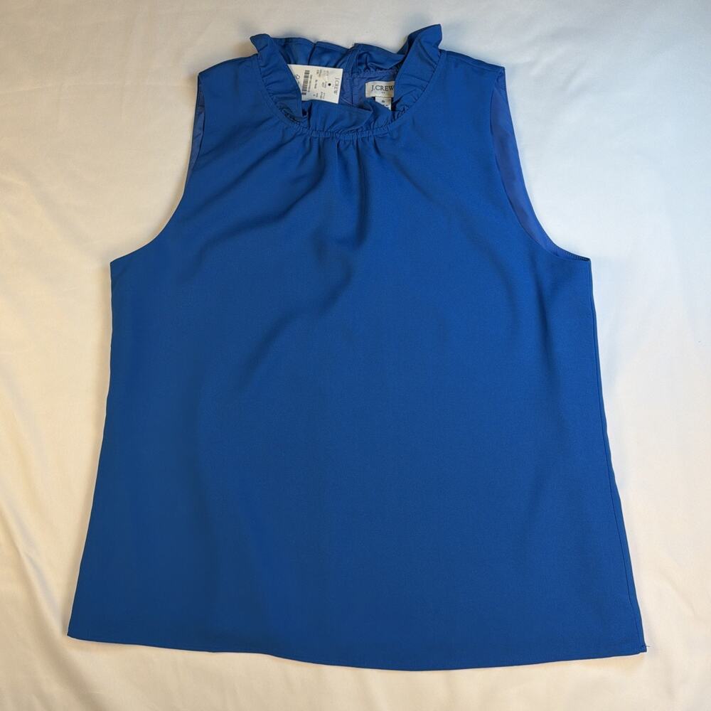 NWT! J. Crew Ruffle High Neck Sleeveless Lined Blouse - Size Small AY481 Office
